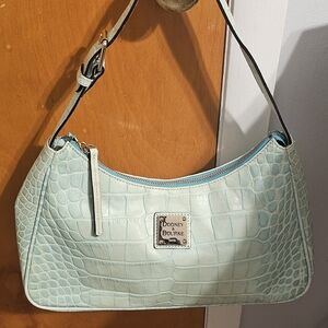 Dooney & Bourke Aqua Crocodile Embossed Shoulder Bag
